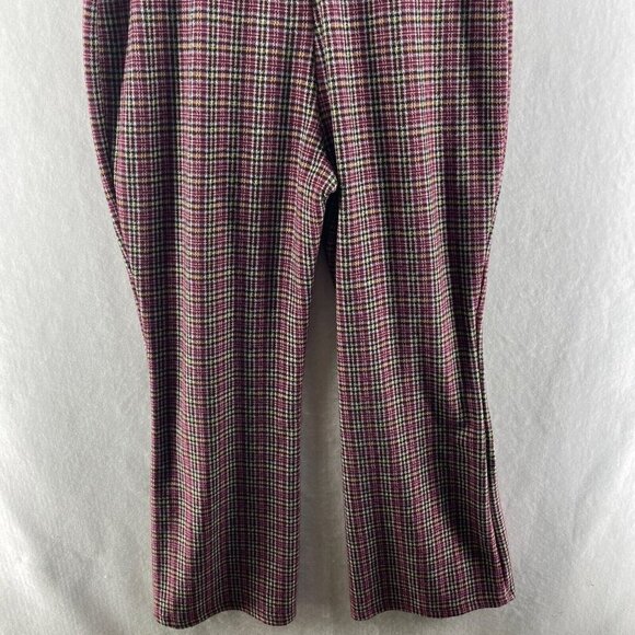 Wild Fable Jumpsuit Women's Sz M Red Plaid Scoop Neck Flared Cropped Stretch Zip - Picture 8 of 11